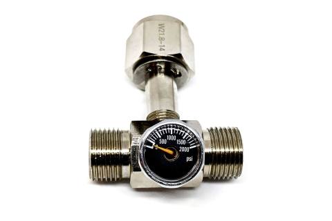 Répartiteur en T bidirectionnel pour cylindre de CO2 - Avant